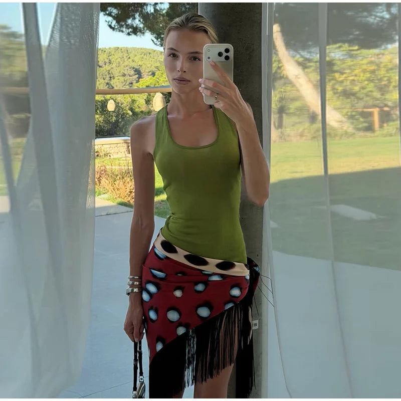 Marlowe Animal Print Wrap Midi Skirt One-piece