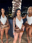 kliou Summer Women Mini Sexy Mesh Two Piece Set K23S37851 Girl Print Ruched Halter Camisole+Hip Skirt Outfit Dance Club Attire