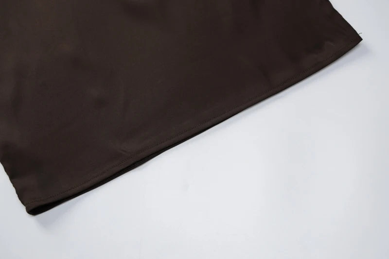 Cappuccino Satin Strappy Bodycon Mini Dress