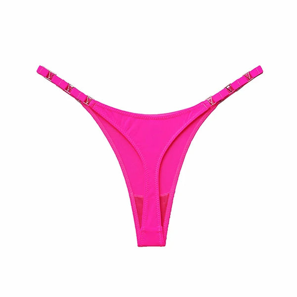Saffira V-Shape Hardware G-String Panty Lingerie One-piece