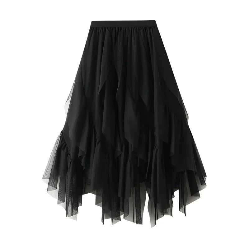 Kiara A-Line Mesh Midi Skirt One-piece