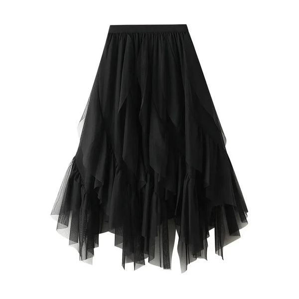 Kiara A-Line Mesh Midi Skirt One-piece