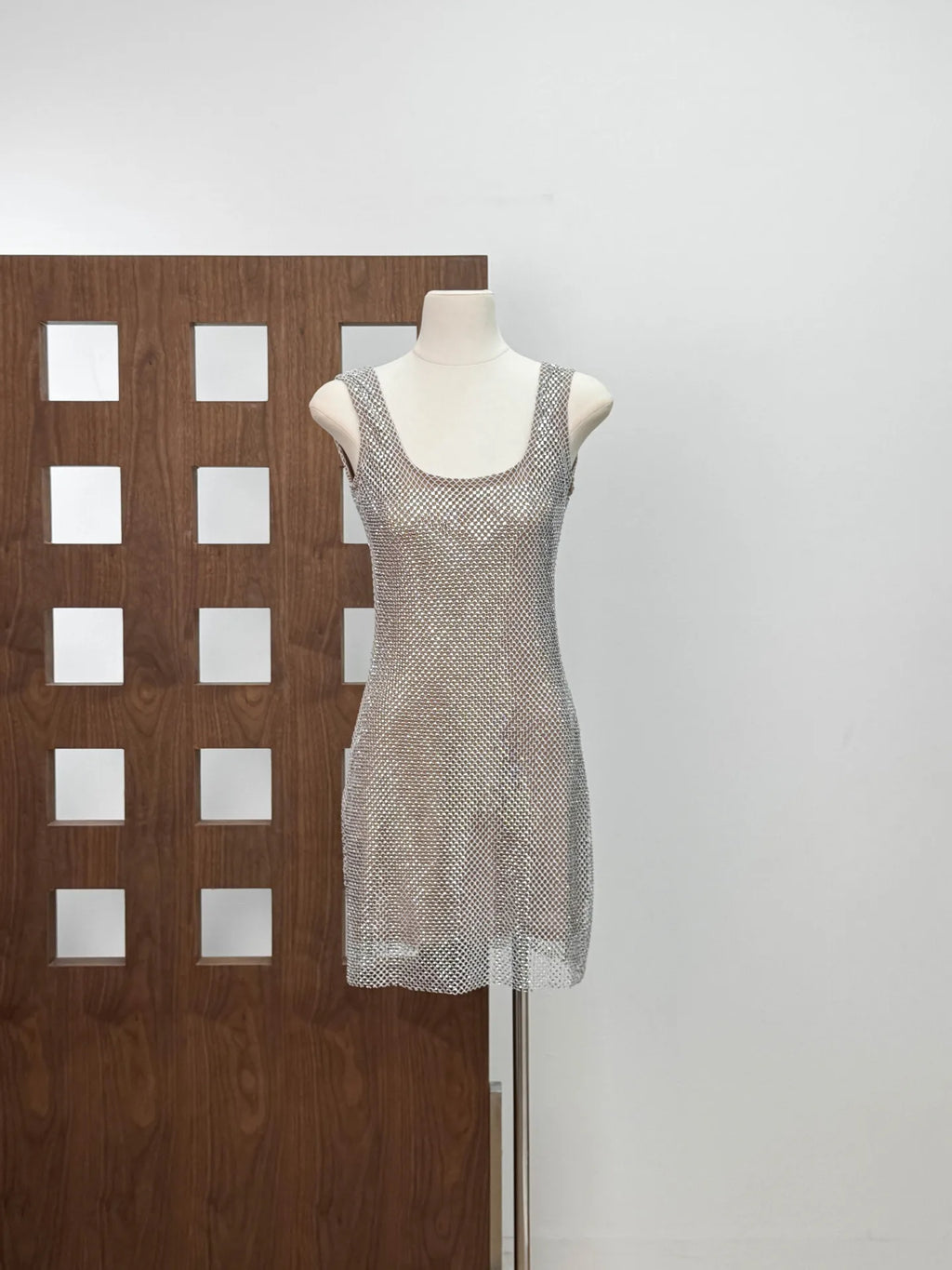 Dahlia Rhinestone-Strap Backless Mini Dress