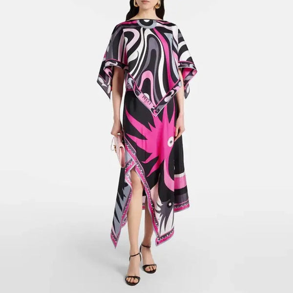 Ermengarde Print Halter Bow Backless Top & Long Skirt Set