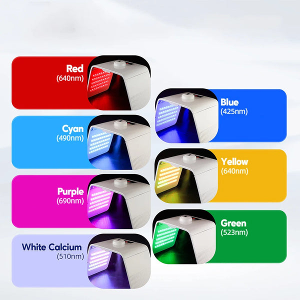 Foldable 7-Color LED Face & Body Light Panel with Mist Sprayer