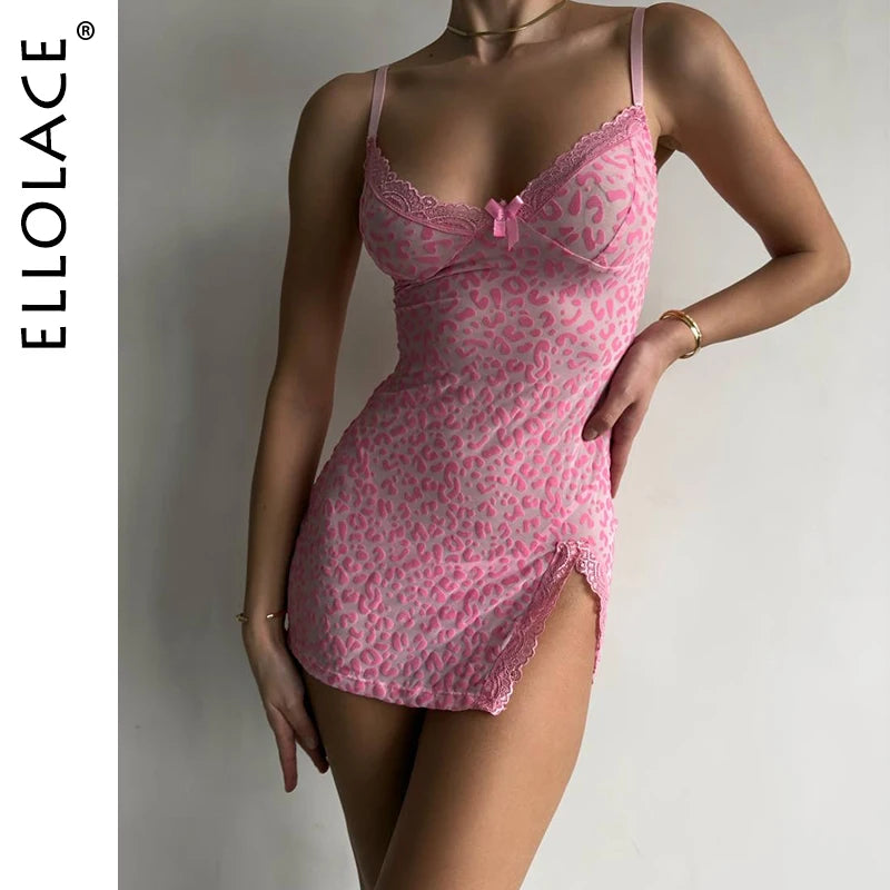 Paloma Sheer Leopard Lace Babydoll & Thong Lingerie Two-piece Main image