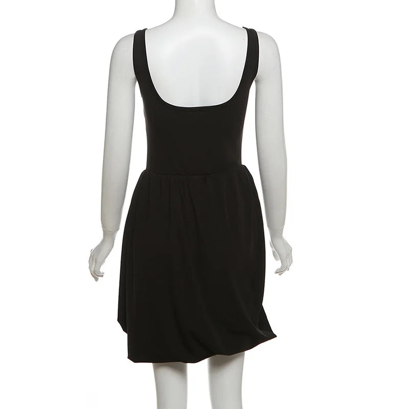 Dove Pleated Draped Tank Mini Dress