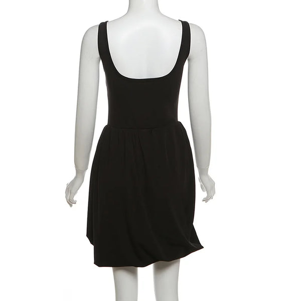 Dove Pleated Draped Tank Mini Dress