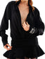 Celestia Sheer Chiffon Shirt Mini Dress