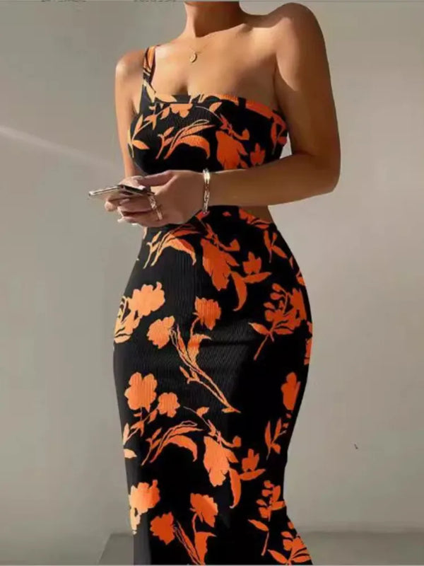 Soleil One-Shoulder Cutout Bodycon Maxi Dress