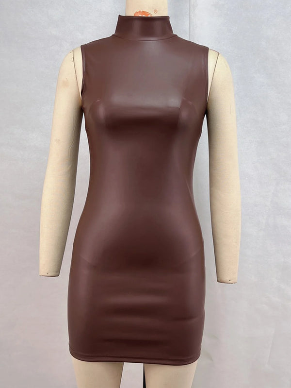 Anaïs Faux-Leather Bodycon Mini Dress