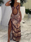 Milena Printed Backless Slip Maxi Dress