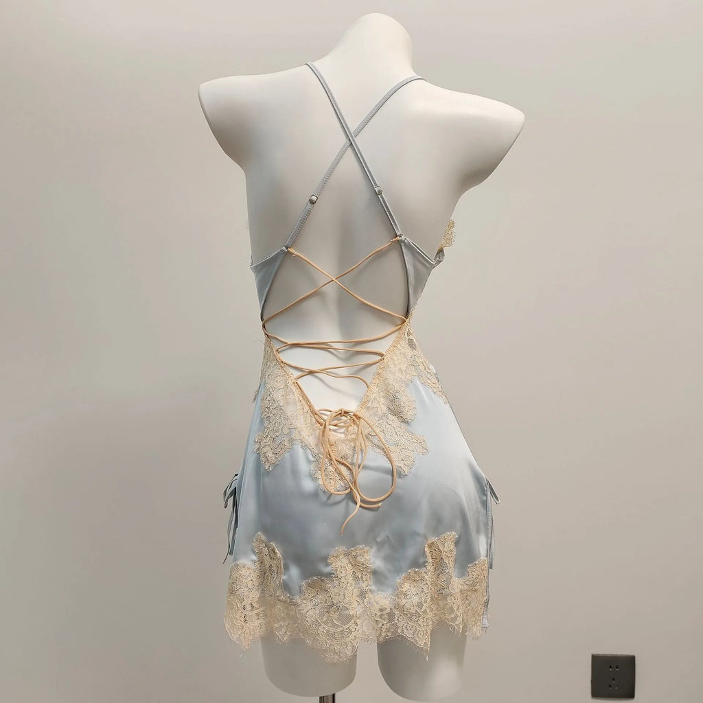 Farrah Lace Satin Nightgown One-piece
