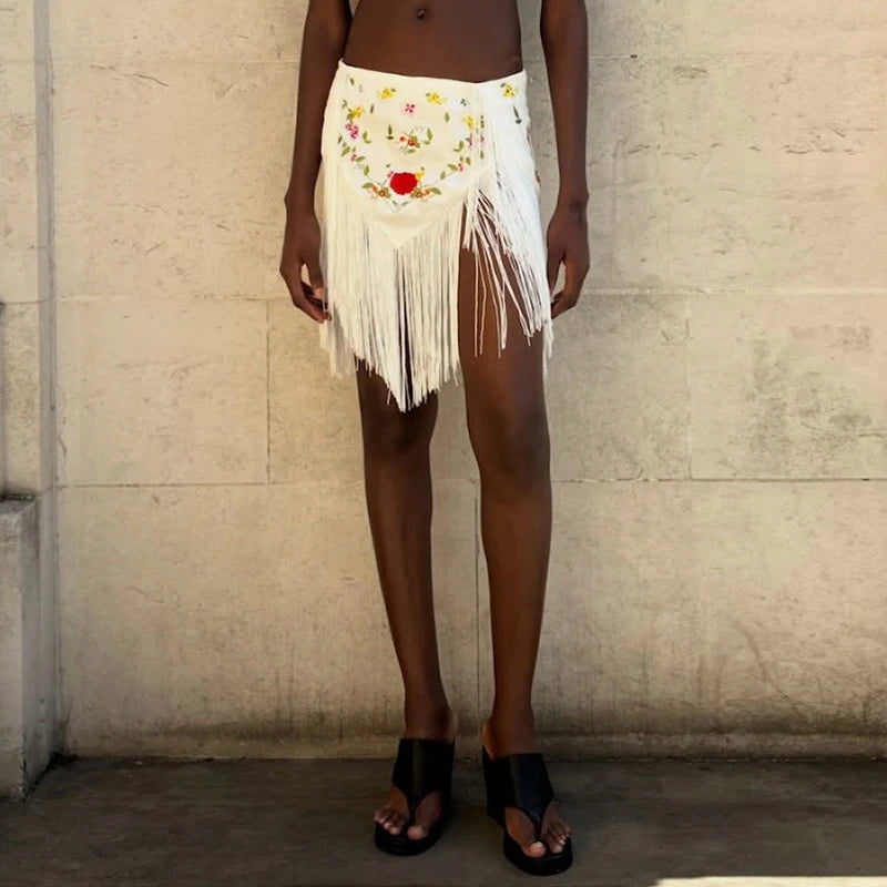 Elodie Fringe Bodycon Midi Skirt One-piece