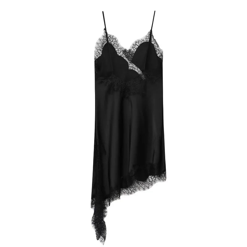 Dahlia Multi-Style Lace-Trim Backless Slip Mini Dress