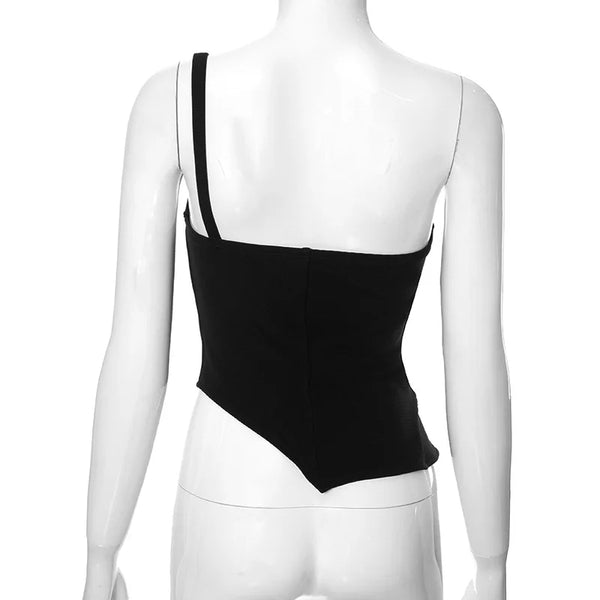 Vesper Asymmetrical Corset Crop Top One-piece