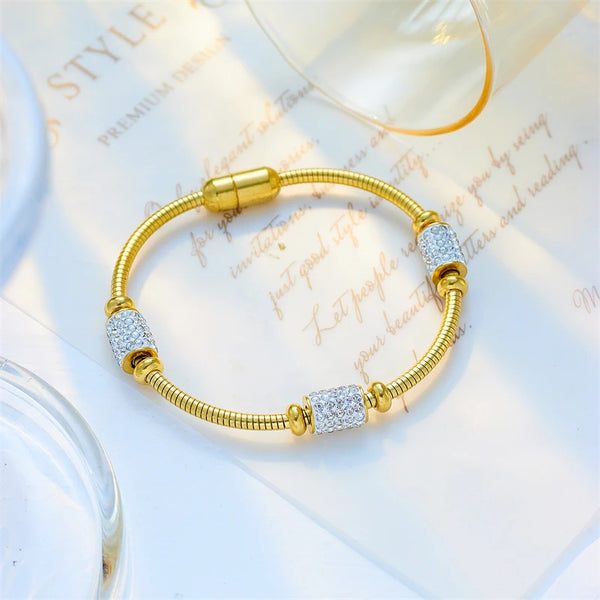 Nerissa Zirconia Beaded Snake-Chain Bracelet