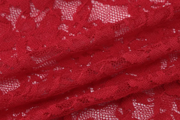 Valentina Red Lace Long-Sleeve Maxi Skirt Set Two-piece