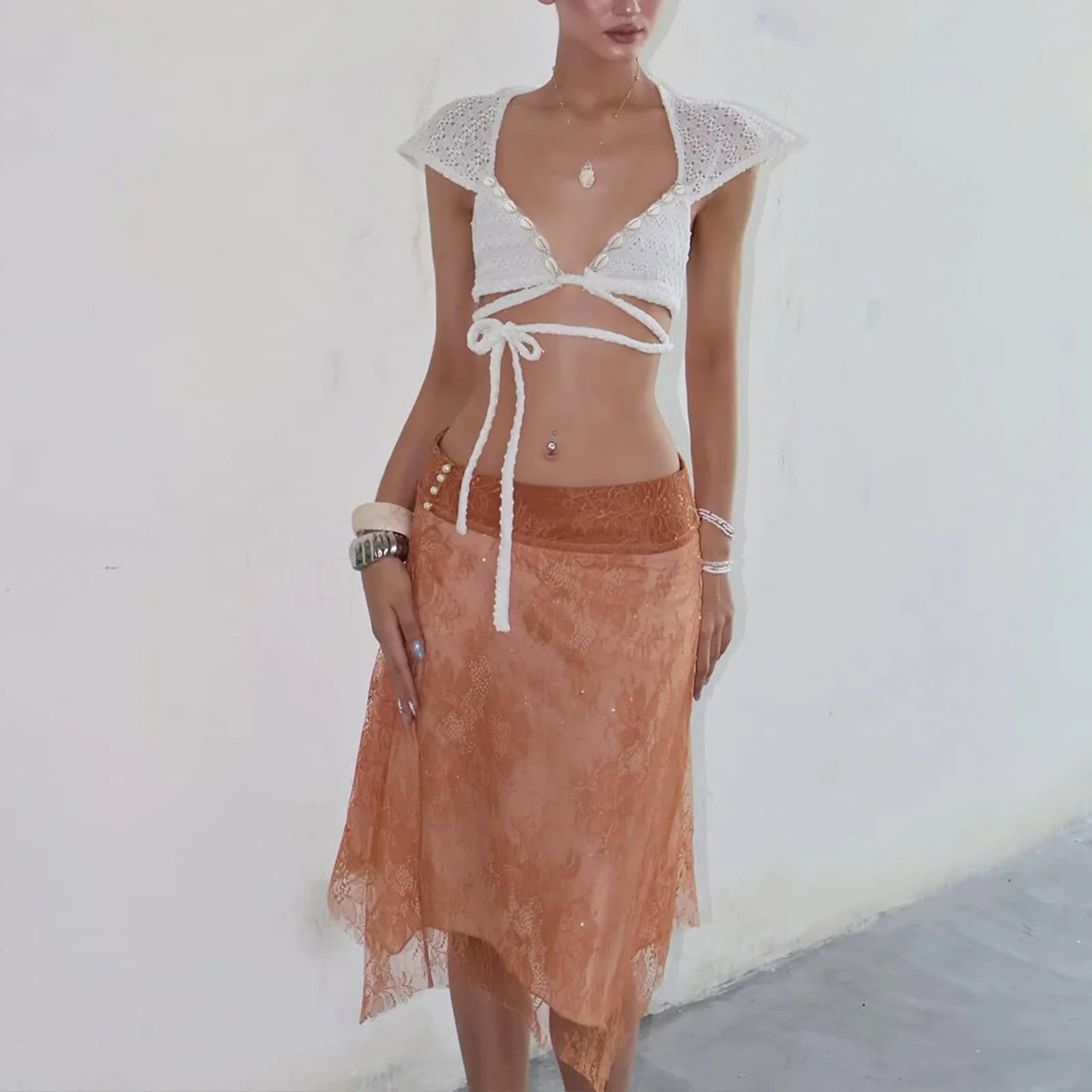 Soraya Knit Flutter-Sleeve Crop Top One-piece