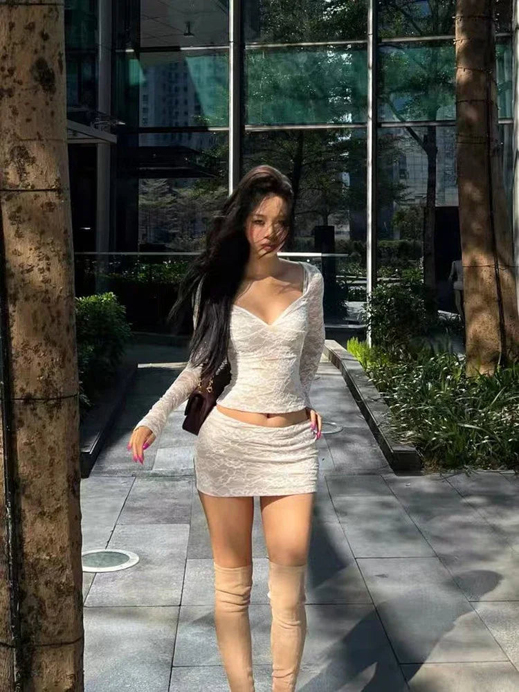 Nadine Lace Mini Skirt Set Two-piece
