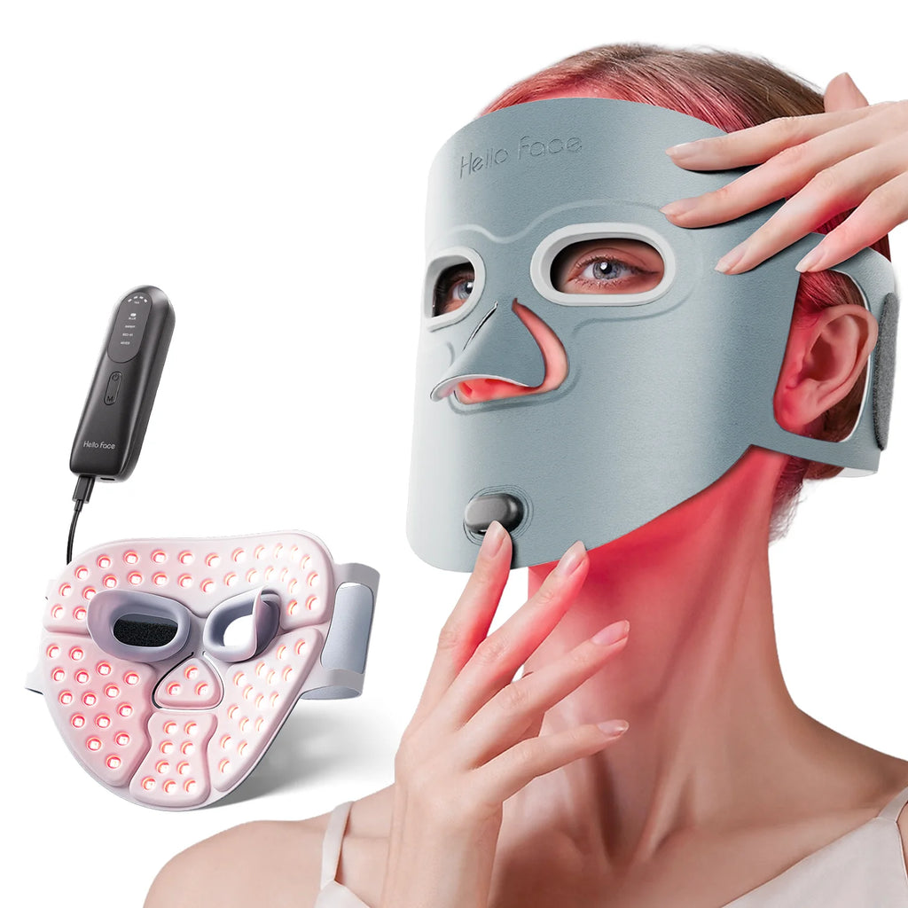 Wireless LED Red Light Therapy Face Mask – Rechargeable 660nm & Near Infrared Light for Radiant Skin