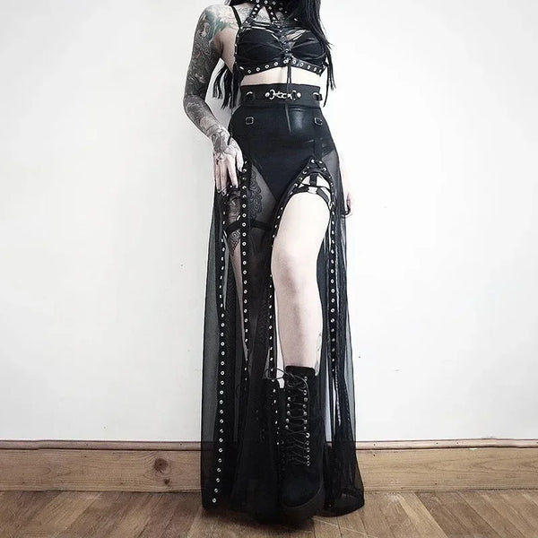 Freya Lace Mesh Maxi Skirt One-piece