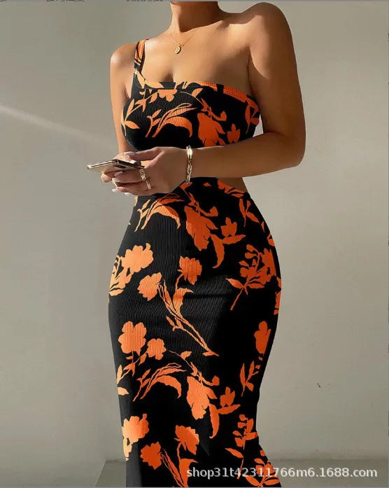 Soleil One-Shoulder Cutout Bodycon Maxi Dress