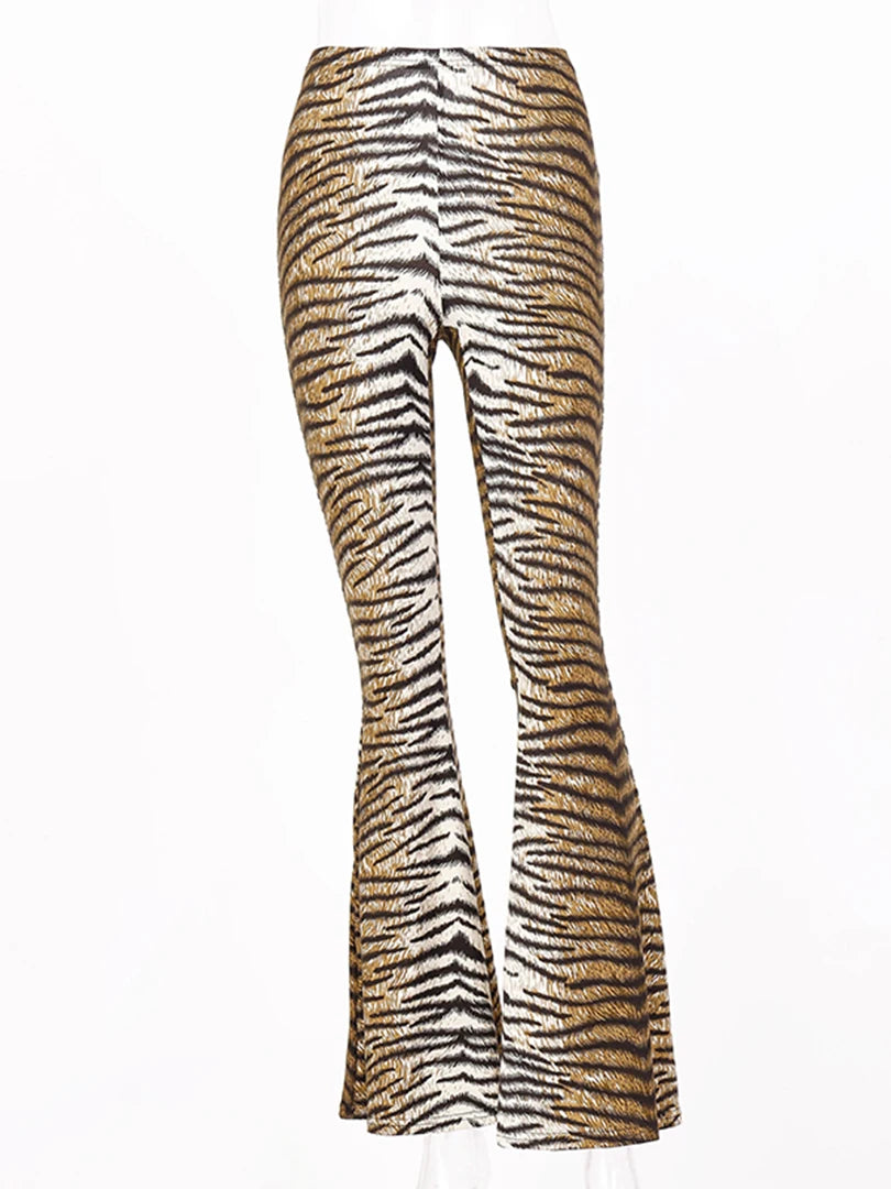 Savanna Animal-Print Flare Pants Apparel One-piece