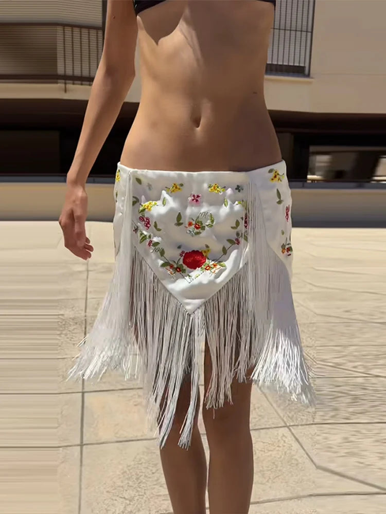 Cressida Floral Fringe Mini Skirt One-piece