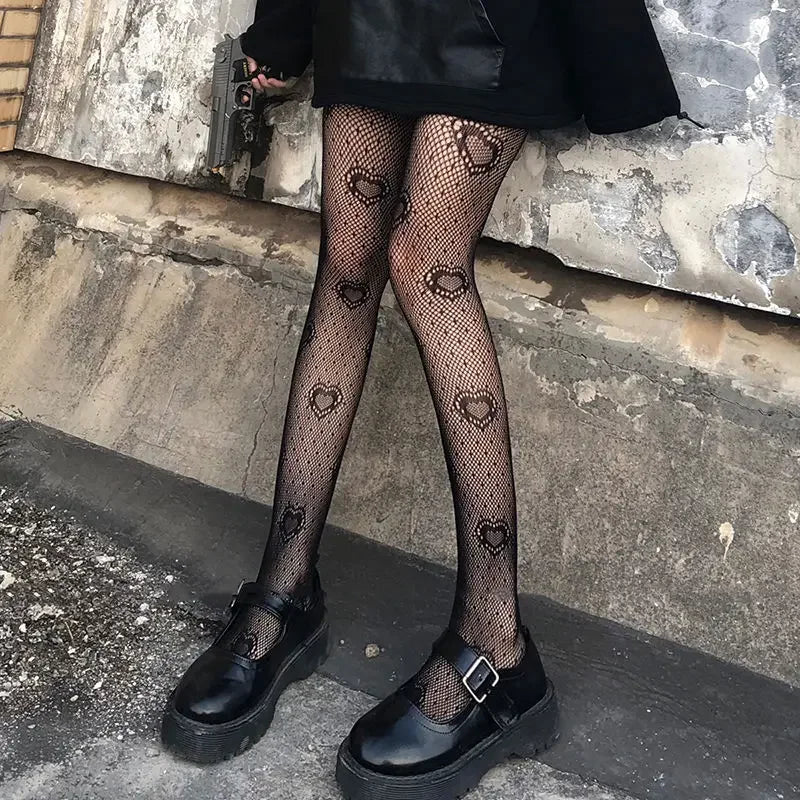 Salem Gothic Cross Fishnet Pantyhose