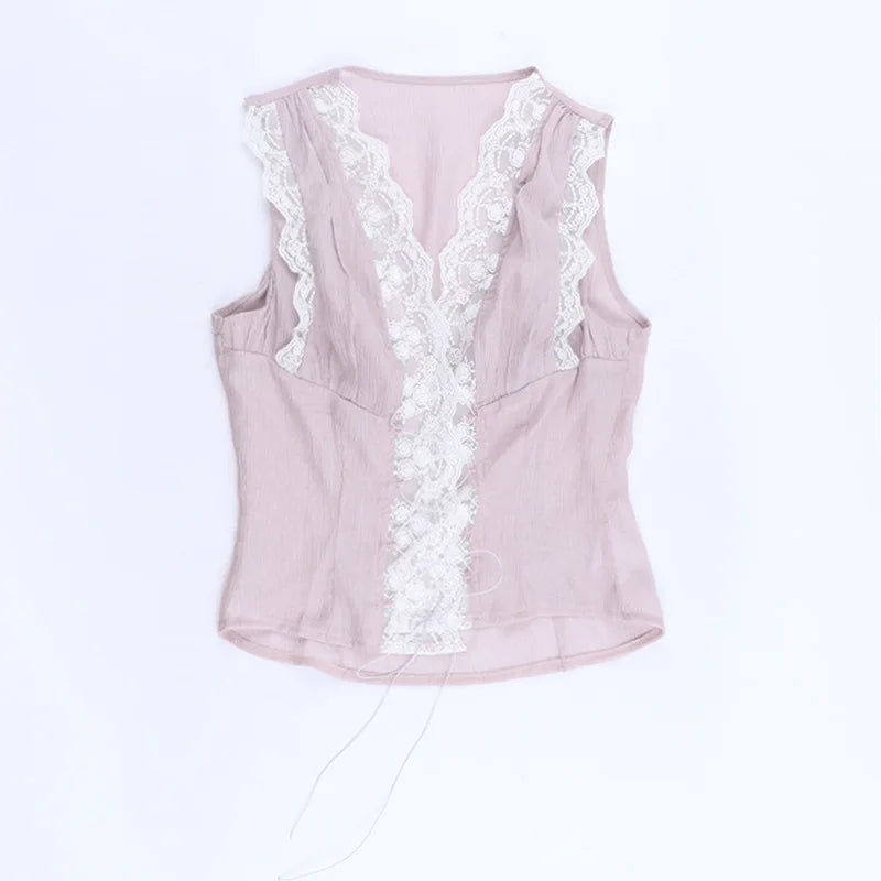 Camila Lace Deep V Two-Piece Skirt-Set