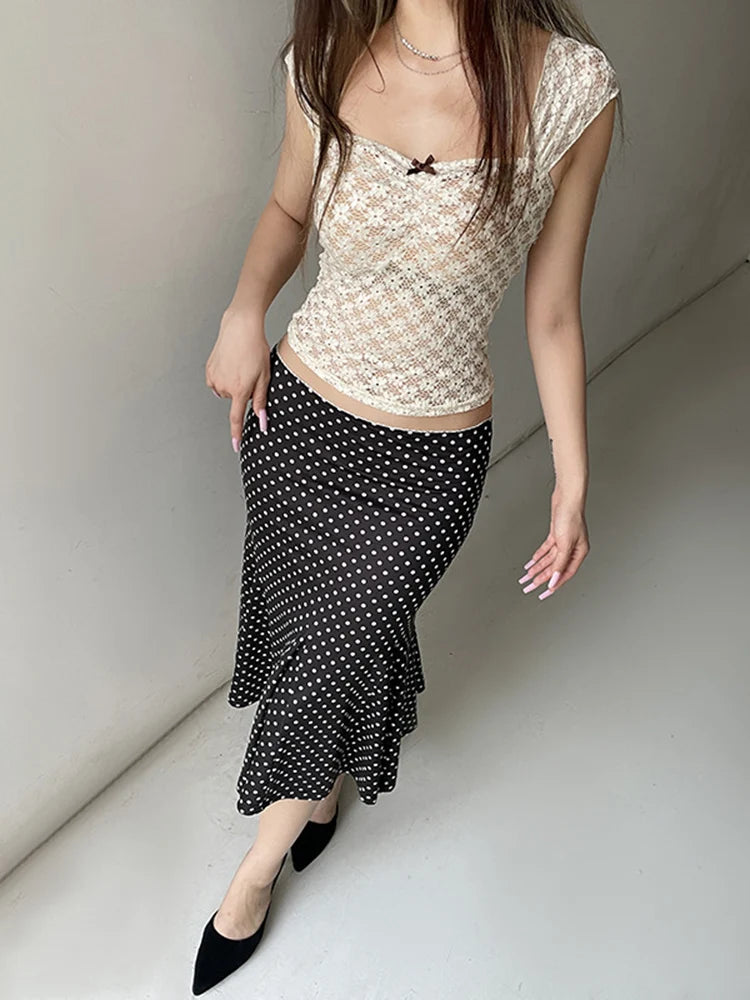 Danica Polka Dot Midi Skirt One-piece