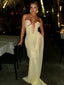 Kira Chain-Halter Mesh Maxi Dress