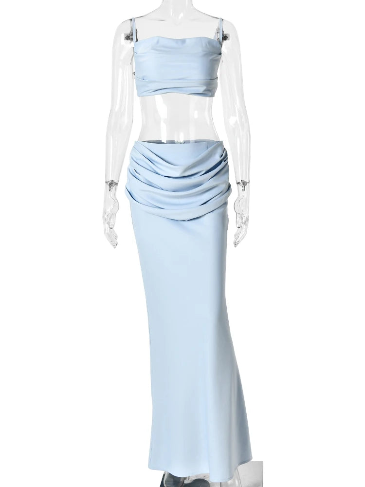 Roselyn Satin Vest & Maxi Skirt Two-piece