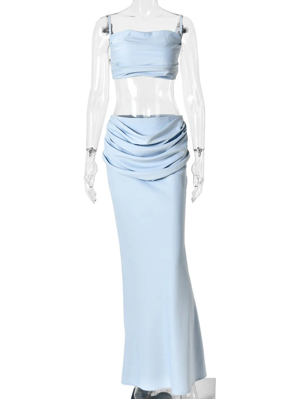 Roselyn Satin Vest & Maxi Skirt Two-piece