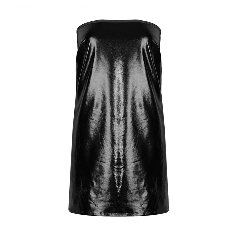 Nova Metallic PU Strapless Bodycon Mini Dress