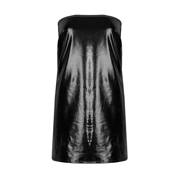 Nova Metallic PU Strapless Bodycon Mini Dress