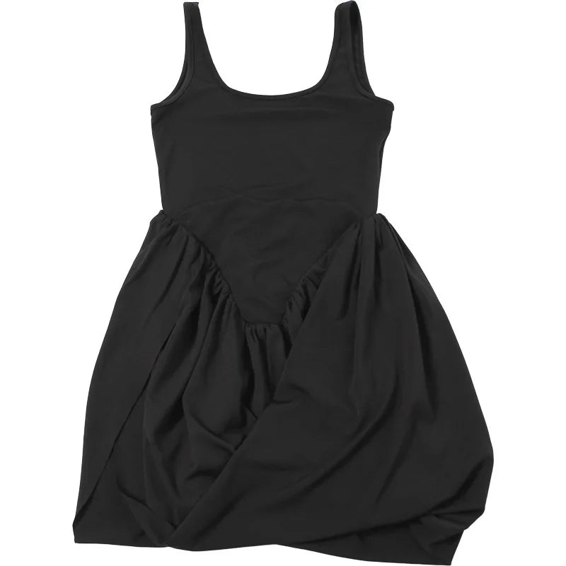 Dove Pleated Draped Tank Mini Dress