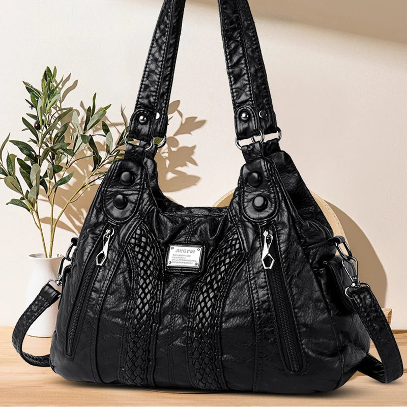 Desislava Textured Convertible Shoulder Handbag