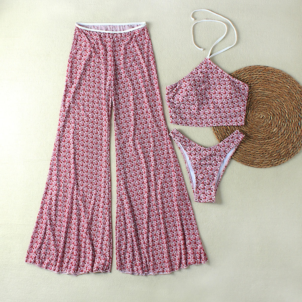Odette Pleated Bikini Three-piece