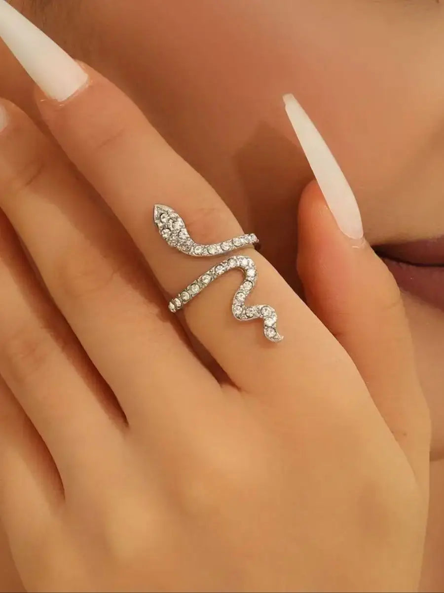 Serpentine Zircon Adjustable Ring