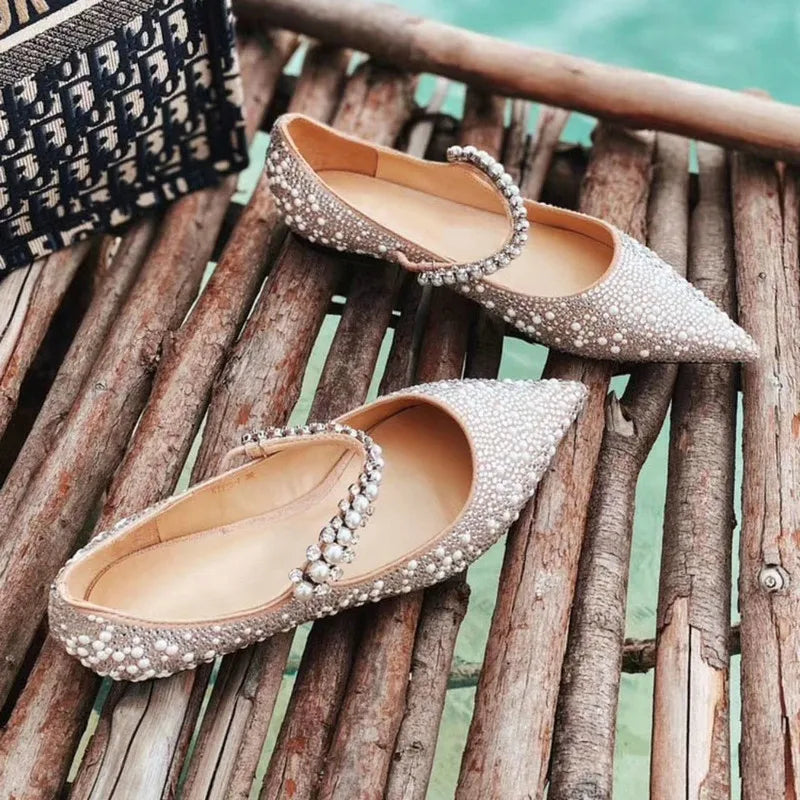Xanthe Pearl Rhinestone Pointed-Toe Pumps