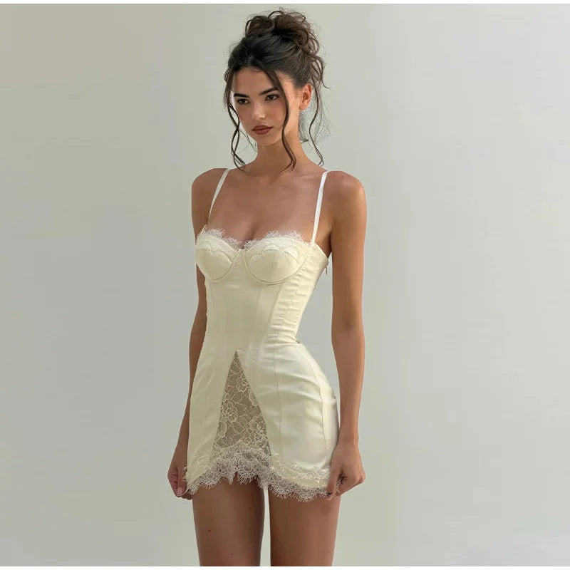 Klementyna Lace-Cup Bustier Cami A-Line Mini Dress