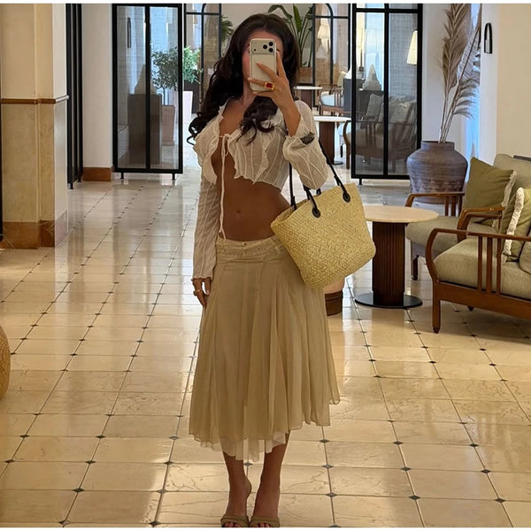 Thalia A-Line Floral Midi Skirt One-piece