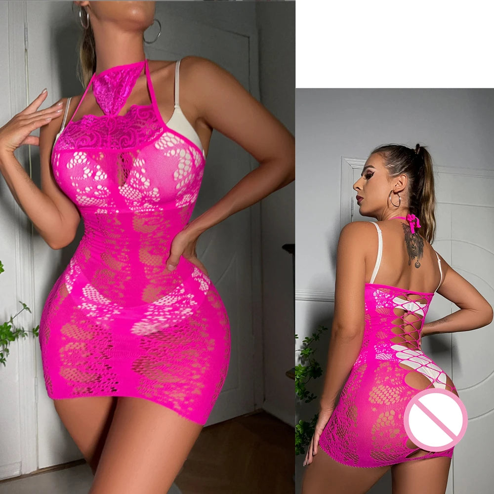 Obsidian Web Fishnet Mesh Lingerie