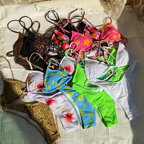 Paloma Printed Mini Thong Bikini Two-piece