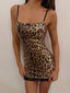 Luciana Leopard Sequin Mini Dress