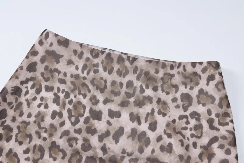 Leonie Leopard Mesh Bandeau Top & Midi Skirt Separates