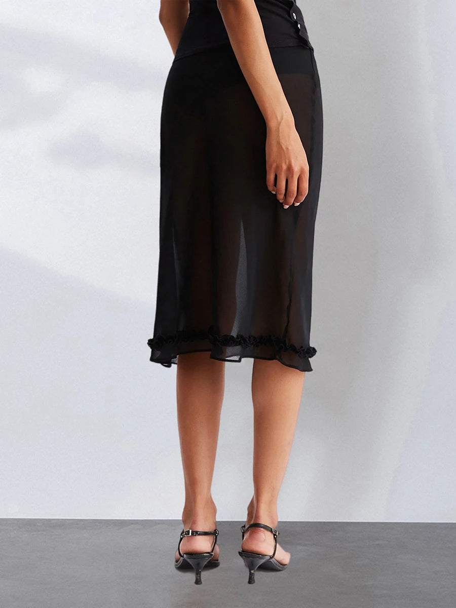 Maribel Mesh Midi Skirt One-piece