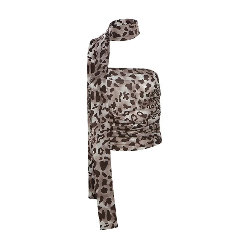 Leonie Leopard Mesh Bandeau Top & Midi Skirt Separates
